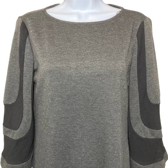 Boston Proper Muse Shift Mini Dress Mod Bell Sleeves Boat Neck A-Line Size 4 - Picture 3 of 16